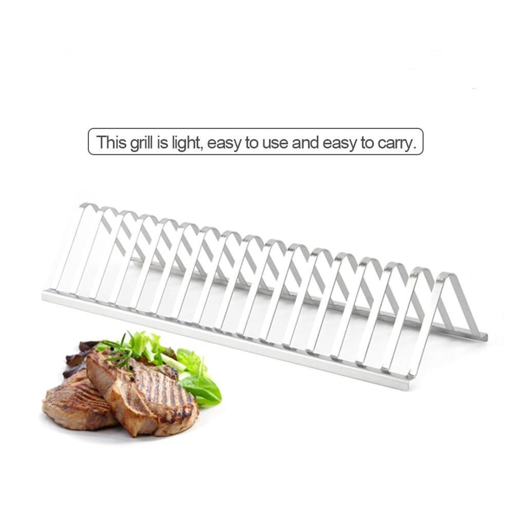 Barbecue Rvs Grill Houder Roken Rib Rekken Grillen Bbq Accessoires Outdoor Roosteren Stand Picknick Gebruiksvoorwerp 12Inch