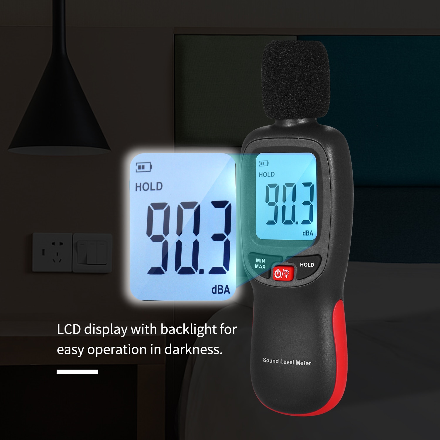 Mini LCD Digital Noisemeter Sound Level Meter 30-130dB Noise Volume Measuring Instrument Decibel Monitoring Tester
