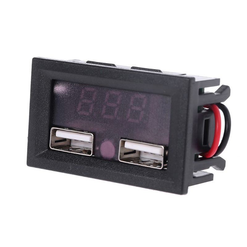 12V Lead Acid Battery Capacity Indicator Voltage Car Power Display with Dual USB Charger 5V 2A R7UB