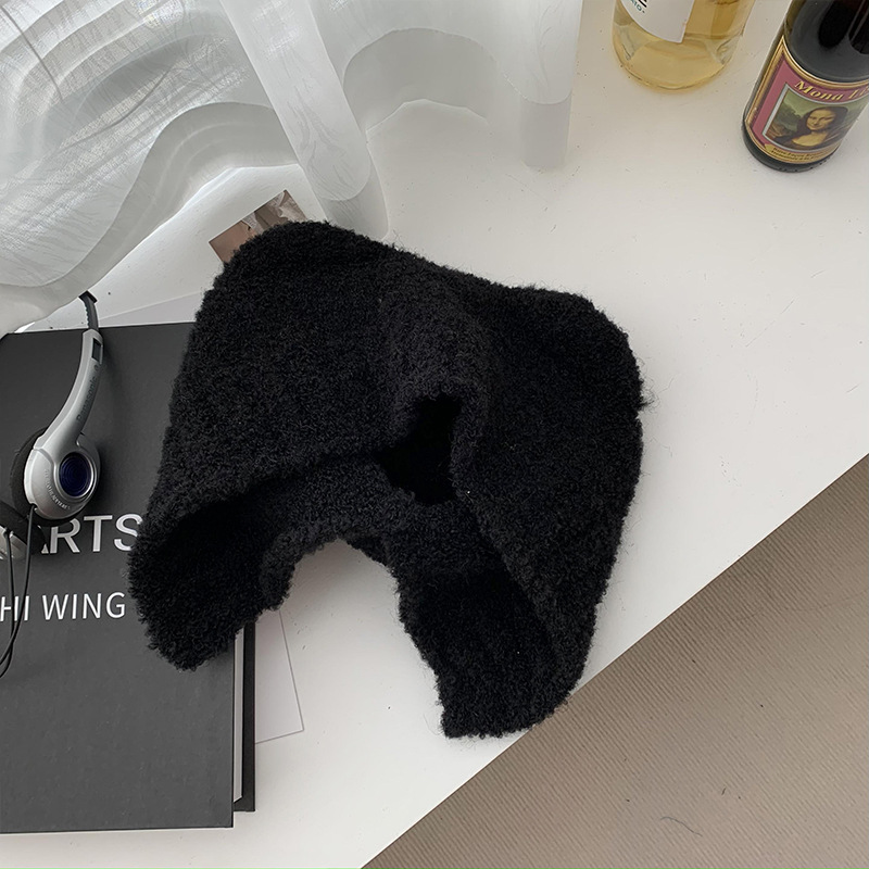 Japanse Kawaii Vrouwen Hoeden Schattige Beer Oren Pluche Mutsen Herfst En Winter Warm Gehoorbescherming Gebreide Touw Bommenwerper Hoed: Roze