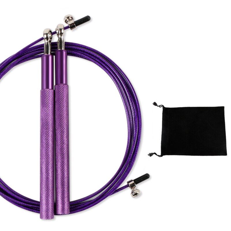 Crossfit Jump Rope Professionele Speed Skipping Voor Fitness Workout Training Equipement Mma Boksen Met Draagtas: Paars