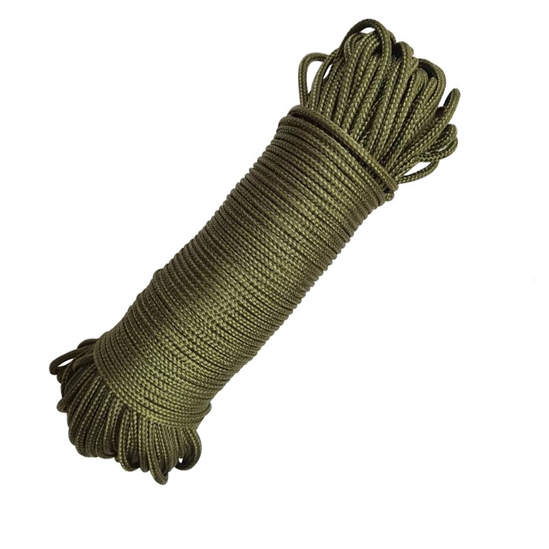 Cuerda de paracaídas de supervivencia, Paracord de 2mm, 5M, 10M, 20M, 30M, un núcleo, cuerda para acampar, escalada, senderismo, pulsera artesanal: Verde militar / 20 m