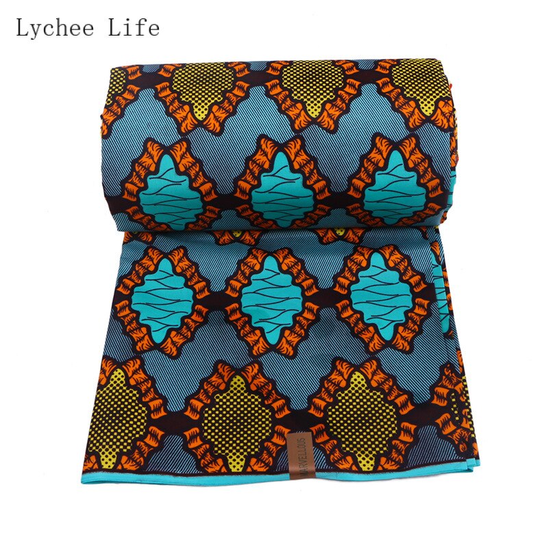 Lychee Leven Shell Gedrukt Polyester Batik Stof Ankara Afrikaanse Binta Echte Wax Stof Diy Vrouwen Jurk Maken Accessoires: Default Title
