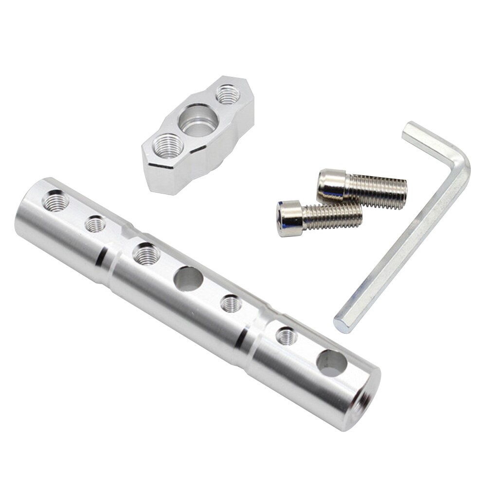 Motorcycle Mirror Mount Riser Multifuncation Bracket Extension Mount Holder: Silver