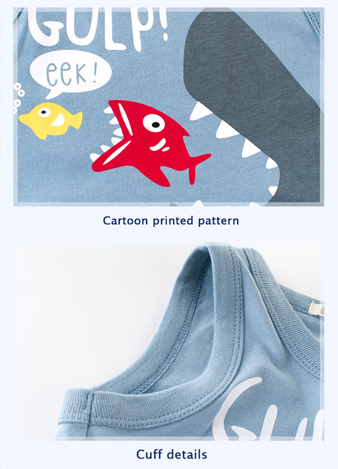 Peuter Baby Zomer Katoen Cartoon Vest Shark Afdrukken Jongens Mouwloze Kleding