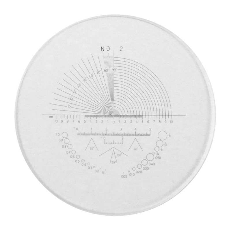 Diameter 35 mm vinkel sigtekors / kryds sigtemiddel mikrometer til forstørrelsesglas mikroskop skala sigtemiddel måling