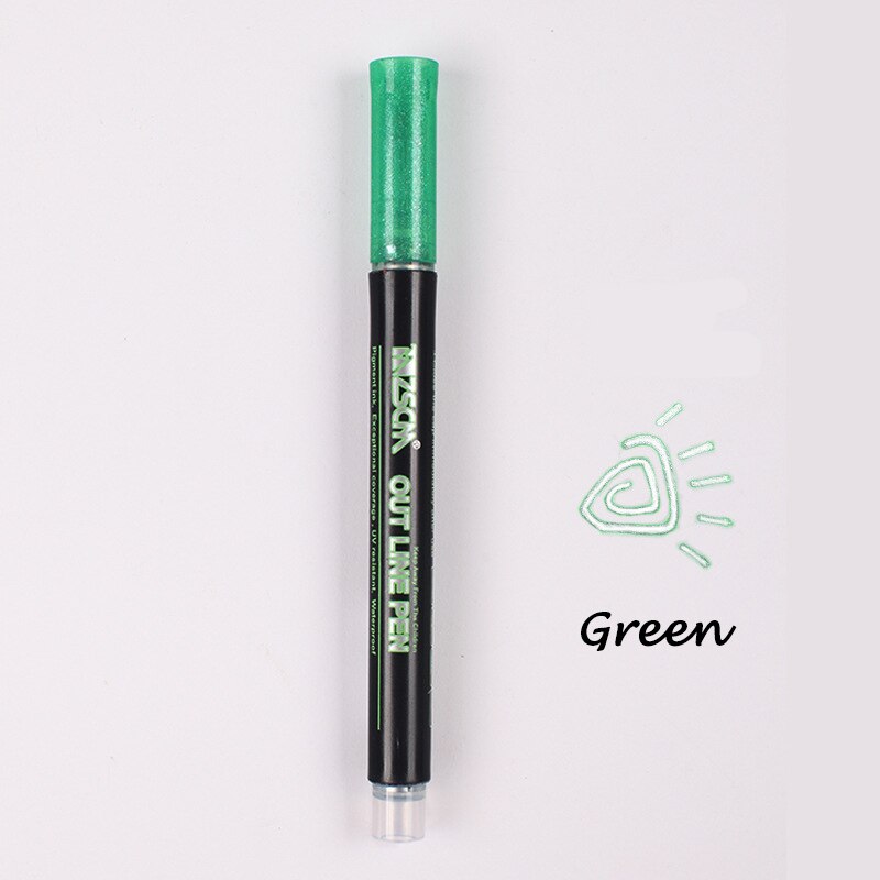 Metallic Marker Pen Metal Waterproof Permanent Marker Drawing Painting DIY Photo Album Scrapbooking Crafts Card Making 1PC: Green