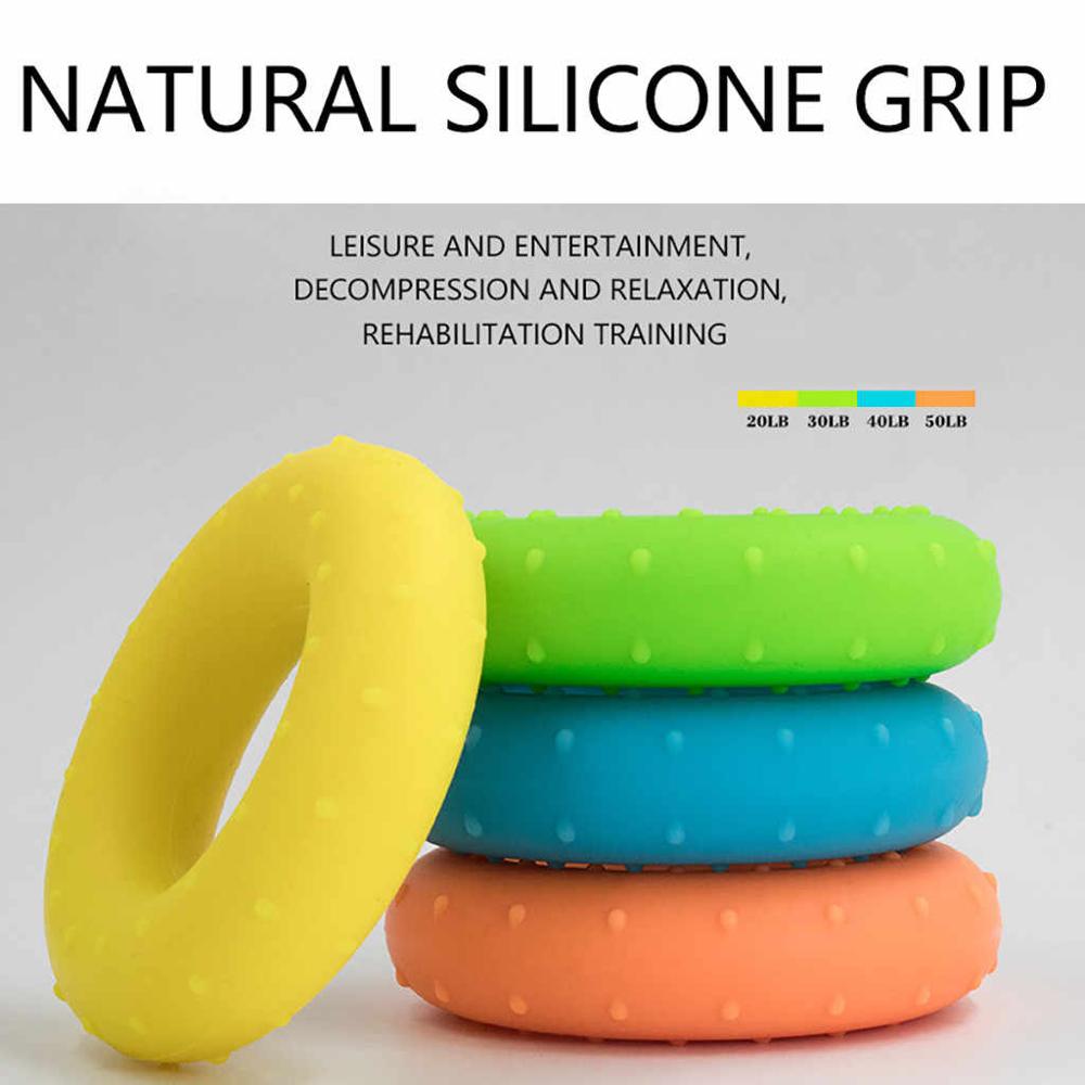 1 pieza de agarre de mano de dedo 20LB-60LB silicona fuerza Trainer Ring Gripper expender dedo entrenamiento Fitness entrenamiento Power Hand Grips
