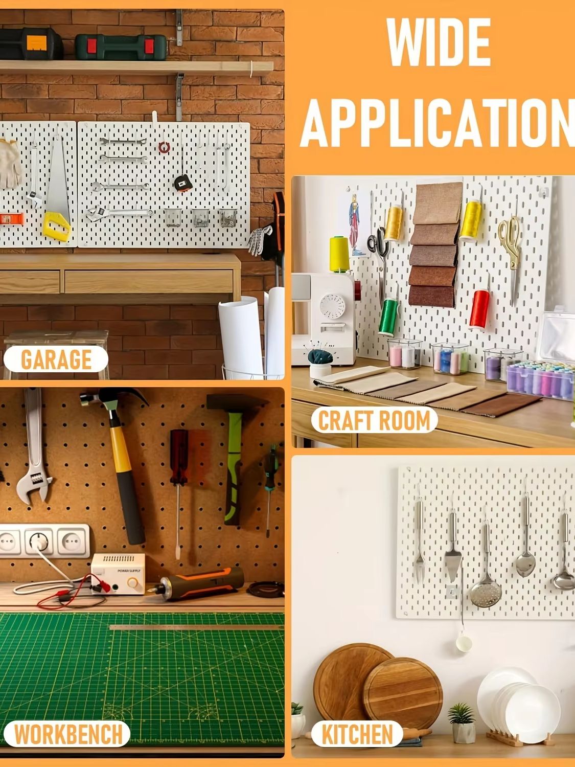 83-delige metalen pegboard-organizerset met haken en 12x12 inch panelen voor garagewerkbank schuuropslag