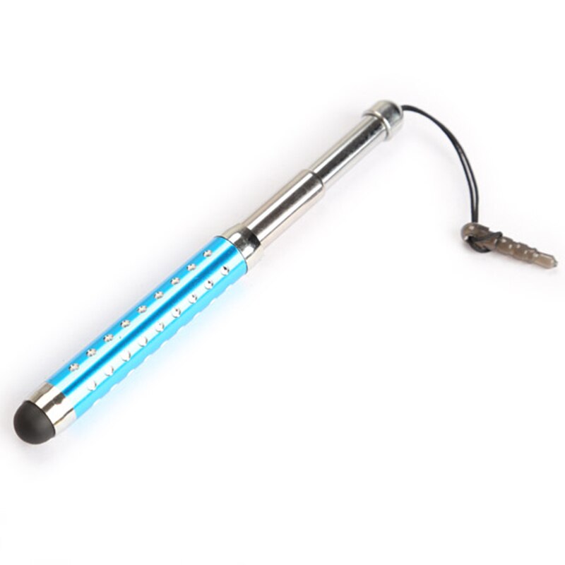Retractable Three-tier With Rhinestone Capacitive Touch Screen Stylus Pen 88 DJA99 Pen Phone Tablet: Blue