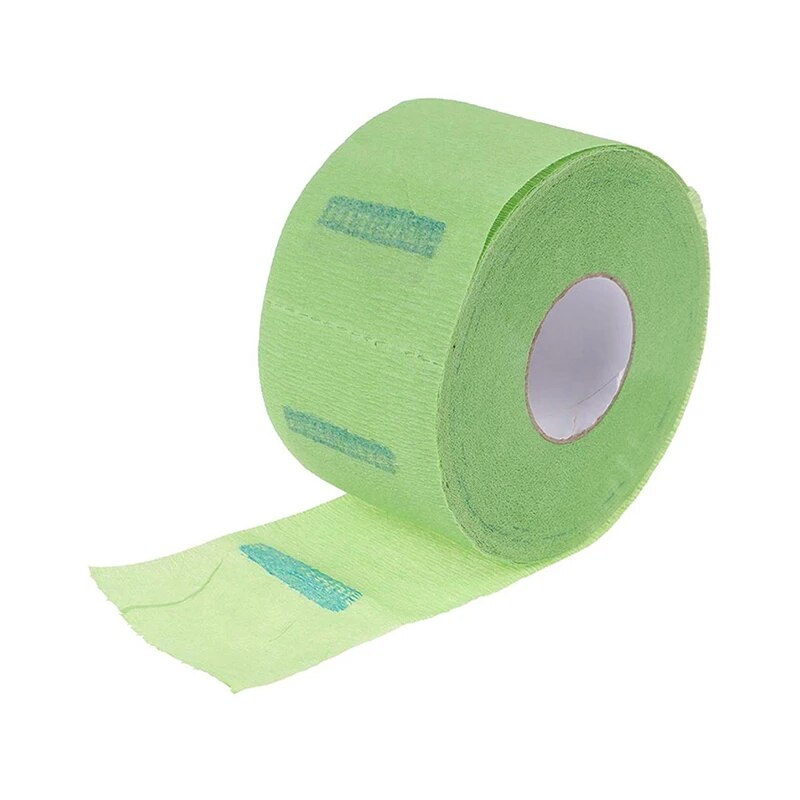 1 rollo/paquete de tiras desechables para el cuello, accesorio de corte de pelo, papel para el cuello, peluquero ajustable, salón de peluquería dedicado para peluquero: Verde