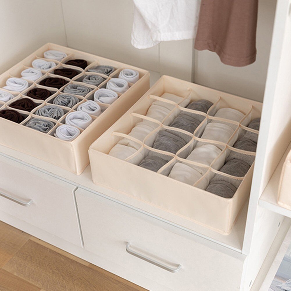 Foldable Underwear Storage Box Socks Closet Organizer Cloth Dividers For Drawers Case Wardrobe Thing Container Home Organization