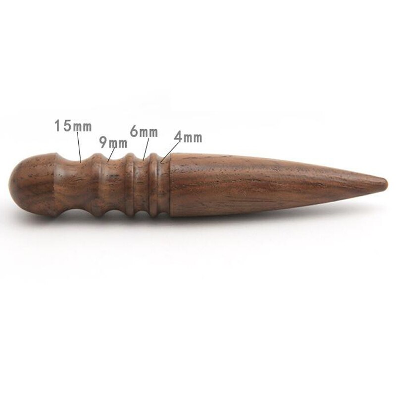 Pulidor de bordes de cuero, herramienta de pulido de madera de sándalo hecha a mano, palo de pulido de madera,: Ebony