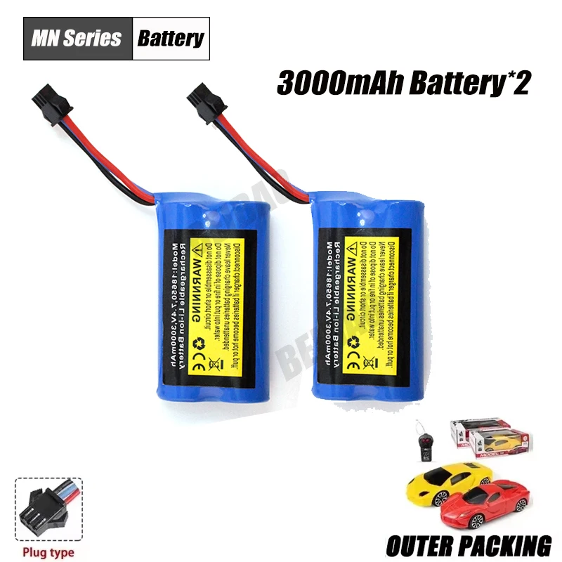 Remote Control Car Battery 7.4V 1300mah 3000mAh Battery Charger LC79 Car Accessories For MN82 MN82S MN128 MN78 MN99S: Red