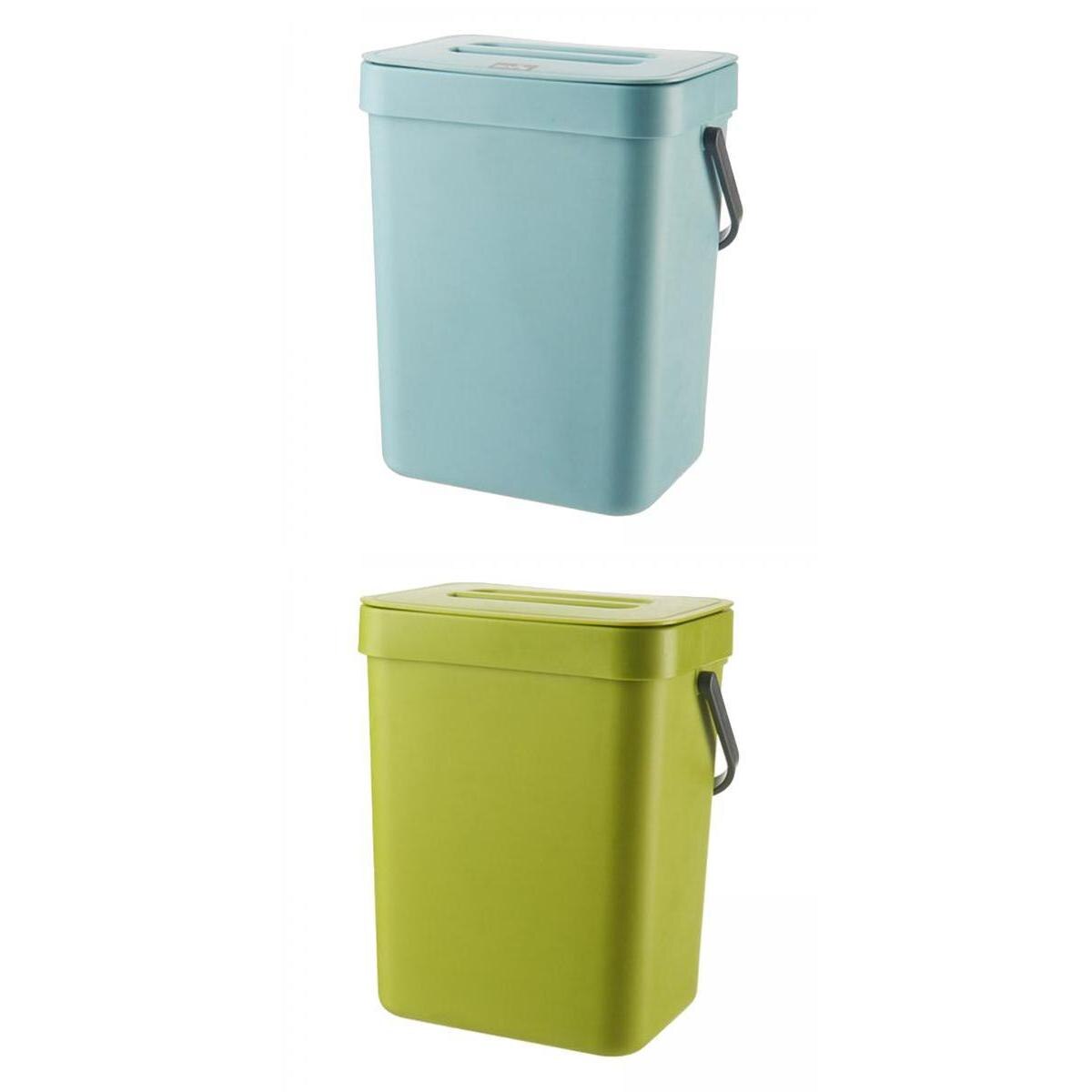 Pak Van 2 Moderne Prullenbak Muur Ing Voor Keukenkast Deur Kantoor: 5L blue green