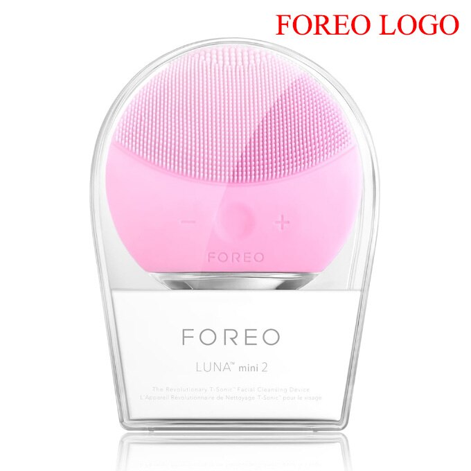 Foreo Mini 2 Limpieza Gesichts FOREO Elektrische Gesicht Reinigung Pinsel Mit Tragbaren Kasten,USB-Ladung, ccept: Rosa