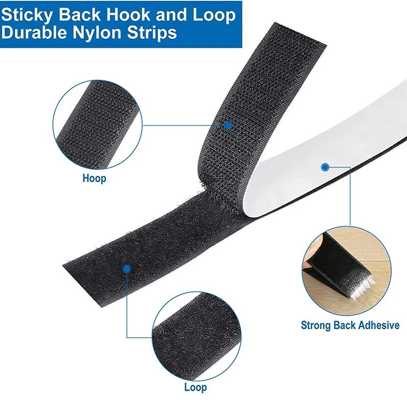 2/5M Magic Sticker Tape Self Adhesive Extra Strong Double Sided Adhesive with Sticker Pad Fluffy Hook and Loop Fastener 20-50m