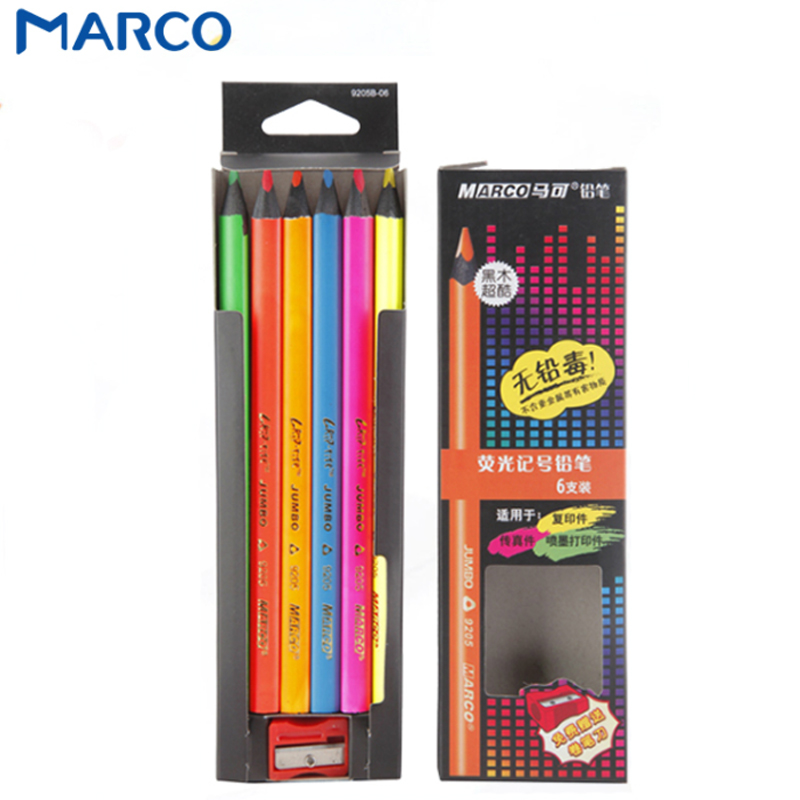 Marco Hyundai-lápices de colores fluorescentes para dibujo, lápiz triangular para colorear, póster de tarjeta de papel negro, papelería escolar