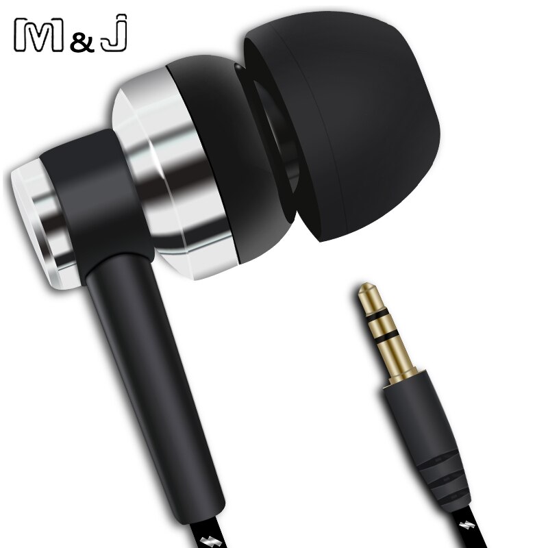 M & J J10 MP3 MP4 Bedrading Subwoofer Headset Oor Gevlochten Touw Draad Doek Touw Oordopje Geluidsisolerende Oortelefoon Handenvrij