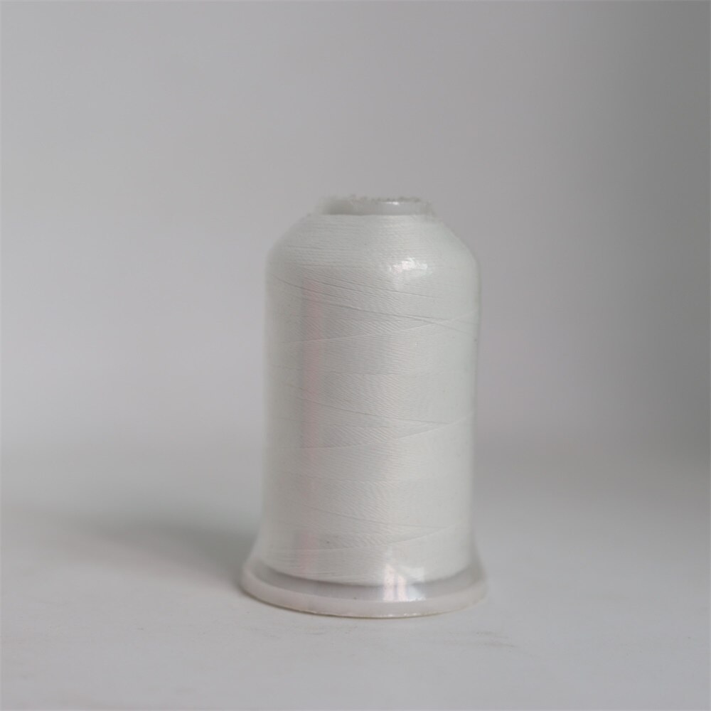 Fil à coudre lumineux 1000m par bobine | Fileter dans la peau du Polyester, broderie, 150D/2 lumineux, 8 couleurs pour votre choix: White