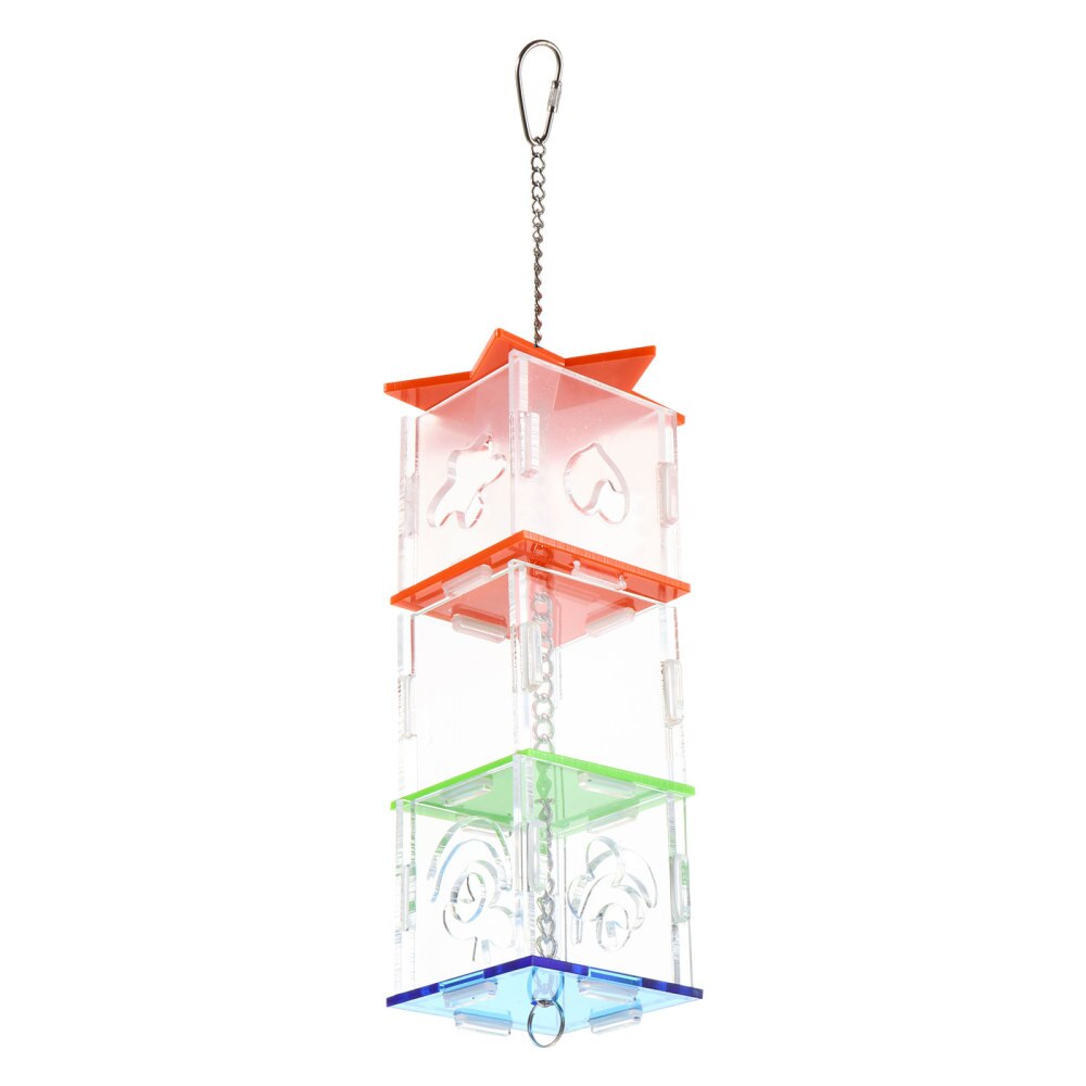 Parrot Acrylic Feeder Feeding Box Parrot Bird Feeder Hanging Foraging