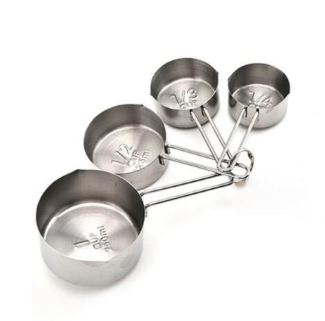 4/8Pcs/Set Measuring Spoon Set Stainless Steel Measure Liquid Tea Coffee Seasoning Cups Nordic Kitchen Baking Tool Measuring WF: 4 PCS 03