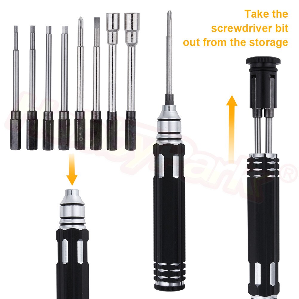 RC Hobby Hardware Repair Tools 8 in 1 Hex Screwdrivers Hex Screw driver Kit Set Mini For Helicopter Plane Car Pocket