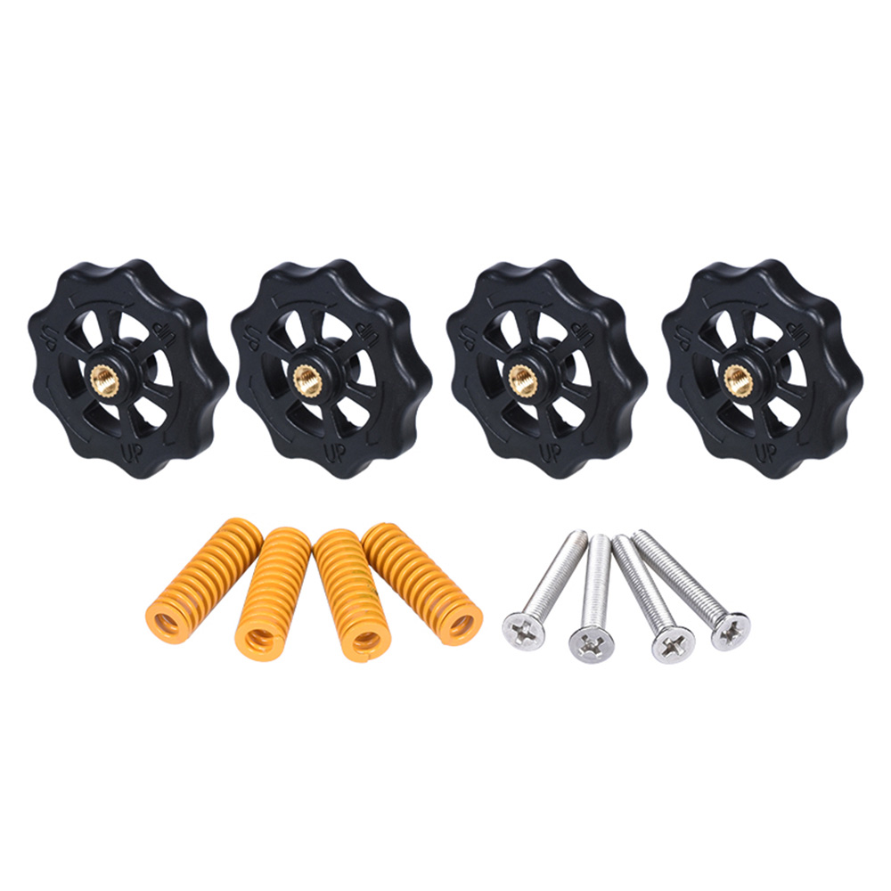 3D Printer Parts Heated Bed Spring Leveling Kit Adjustment Nut+Springs+ Screw Heatbed Kit For CR-10 Ender 3 MK3 hotbed: Yellow