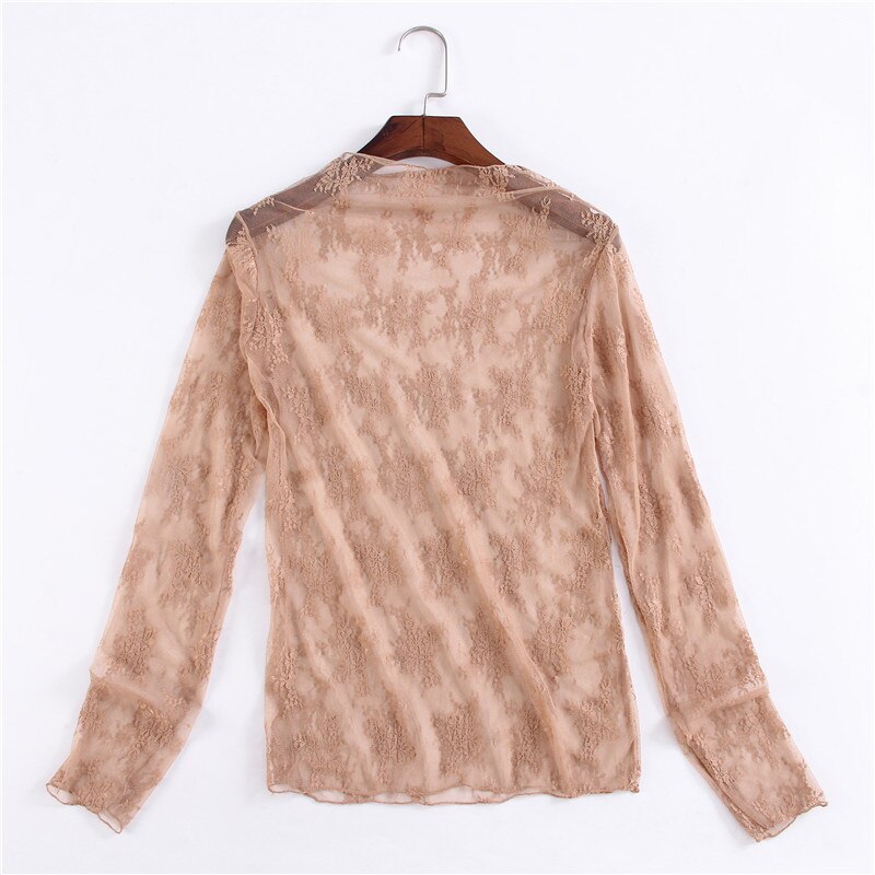 Netten, bottom shirts, lange mouwen, kant tops.: Blauw