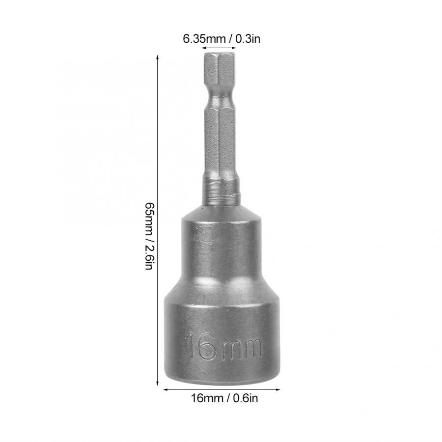 5pcs Magnetic Hex Socket Tool Steel Electric Screwdriver Magnetic Drill Bit Adapter 16mm Hand tools