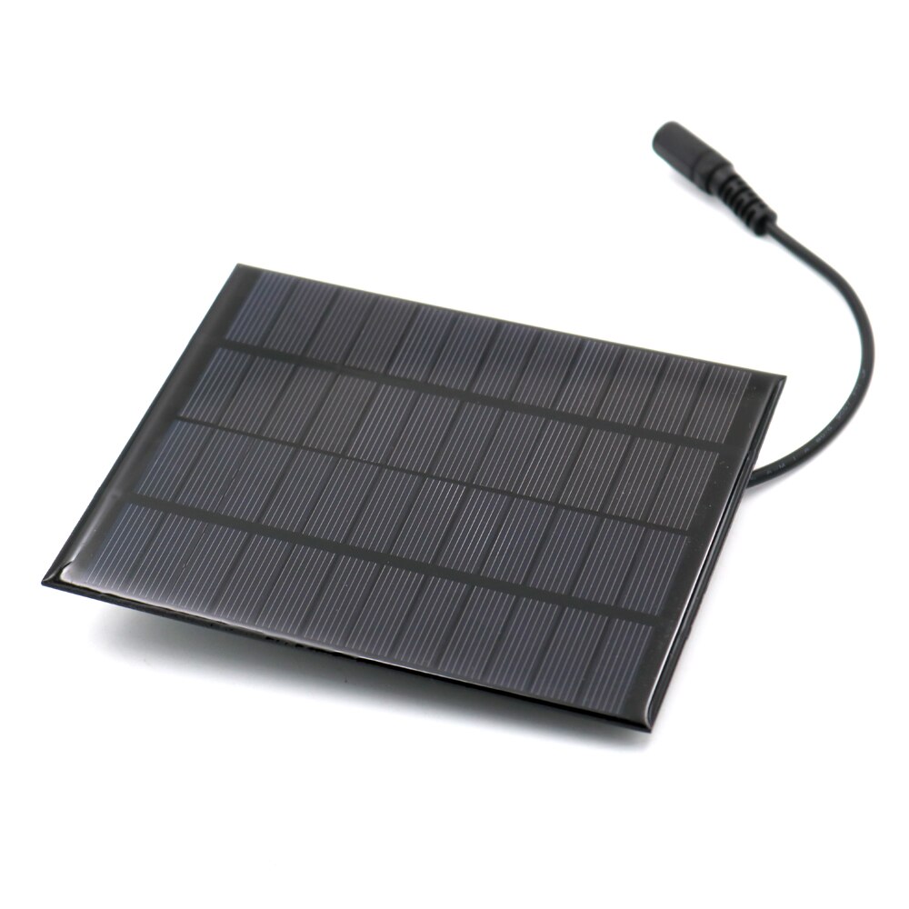 Solar Panel 1.5/2/3/4.2/5/7W 12V Transparent Poly Cell Module 9.6V 11.1V 26650 18650 3.2V 3.7V Battery Connector DC 5.5*2.1 plug