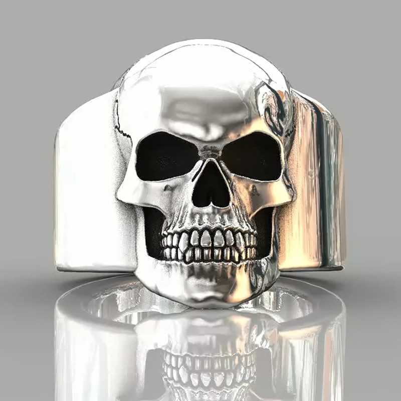 HNSP punk pierścień czaszka dla mężczyzn mężczyzna 7-14 duża rozmiar biżuteria dla rowerzystów