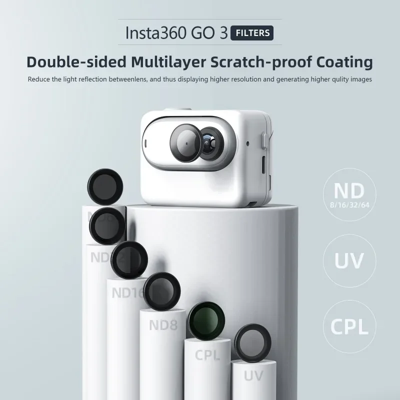 Filtre étanche pour caméra d'action au pouce, accessoire d'objectif de protection, tapis ND CPL, Insta360 GO 3 GO2