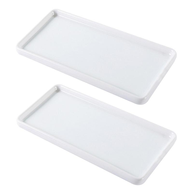 1/2pc Rectangle Porcelain Tray Bathroom Ceramic Base Storage Trays Sanitary Storage Pallet Delicate Bathroom Supplies Toothbrush