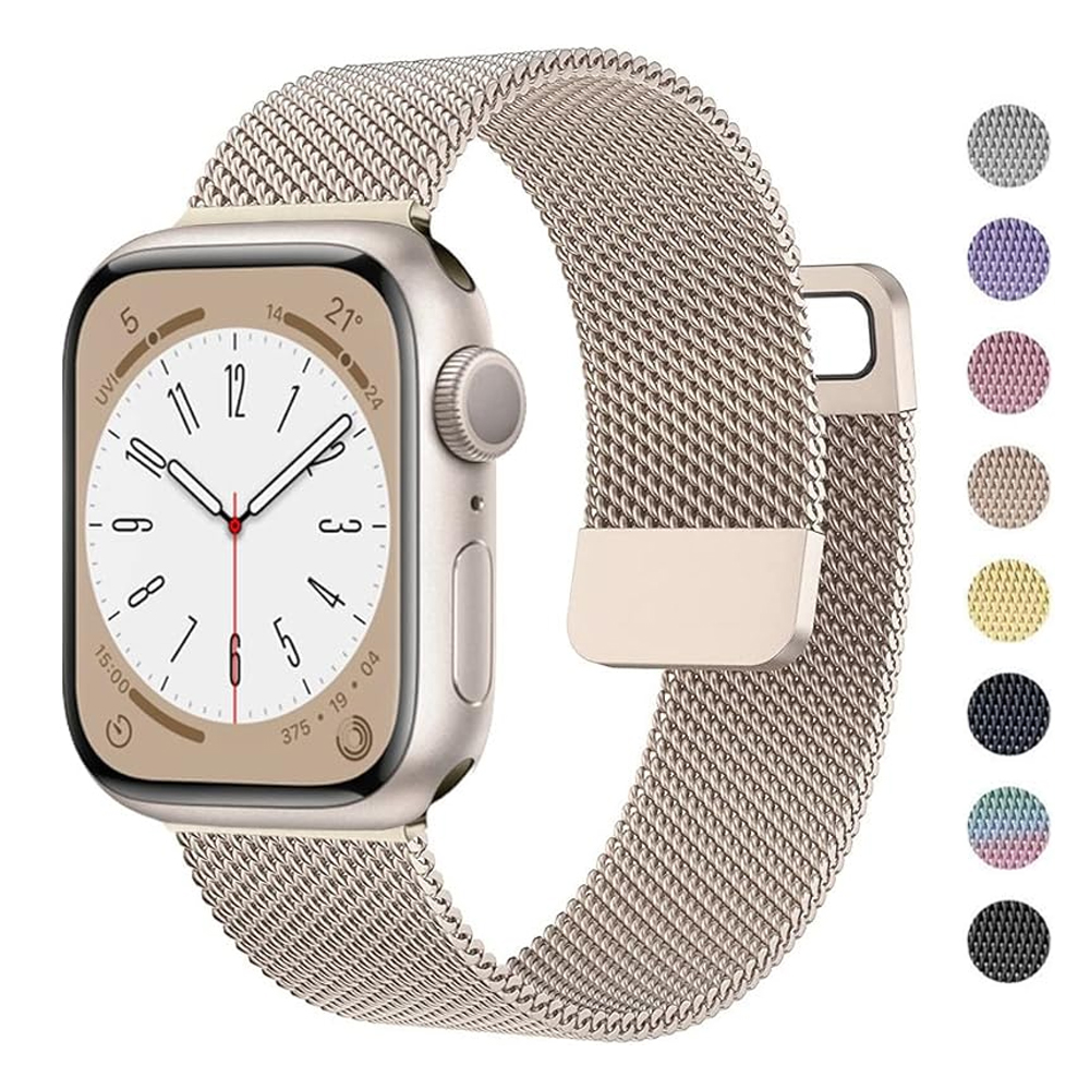 Milanolainen loop-ranneke apple watchille, metalliranneke 45mm 44mm 41mm 49mm 38mm 42mm iwatch series 9 8 7 6 5 4 se ultra -kellolle