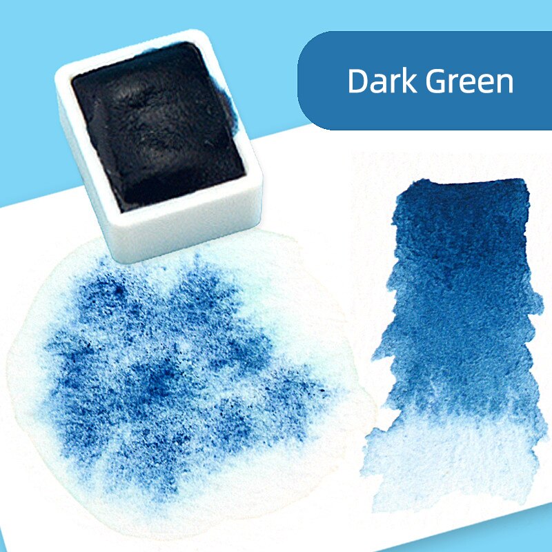 Super Vision Gelaagde Aquarel Pigment, Water Kleur Verf, Half Koekenpan Voor Tekening Verf, aquarel Aquarellen Art Leveranciers: Dark green