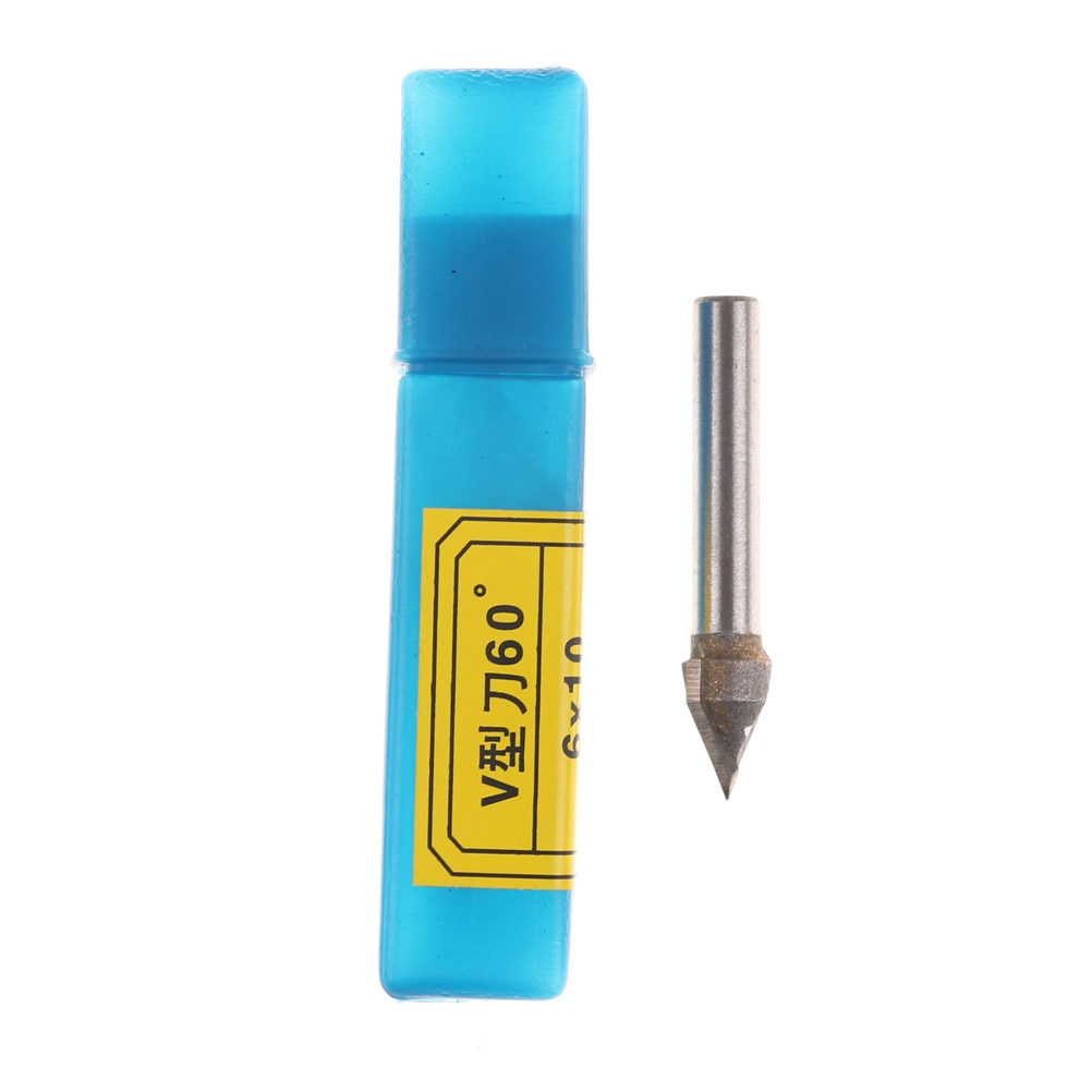 Tungsten Steel 60 Degree V Groove Bit CNC Router Shank Engraving Wood Working Tool 6x10mm