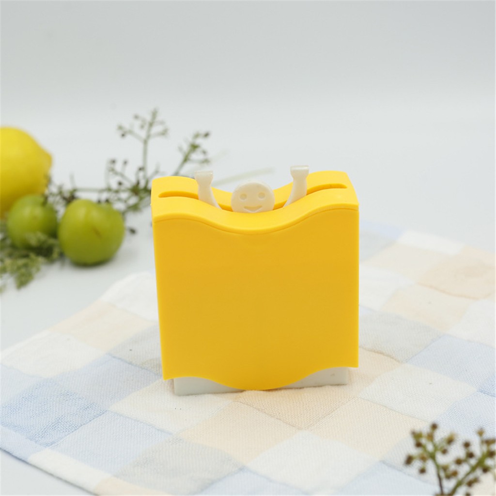 Porta Palillos - Estilo Dibujos Animados - Cara Sonriente - Plástico - Ecológico: Amarillo 