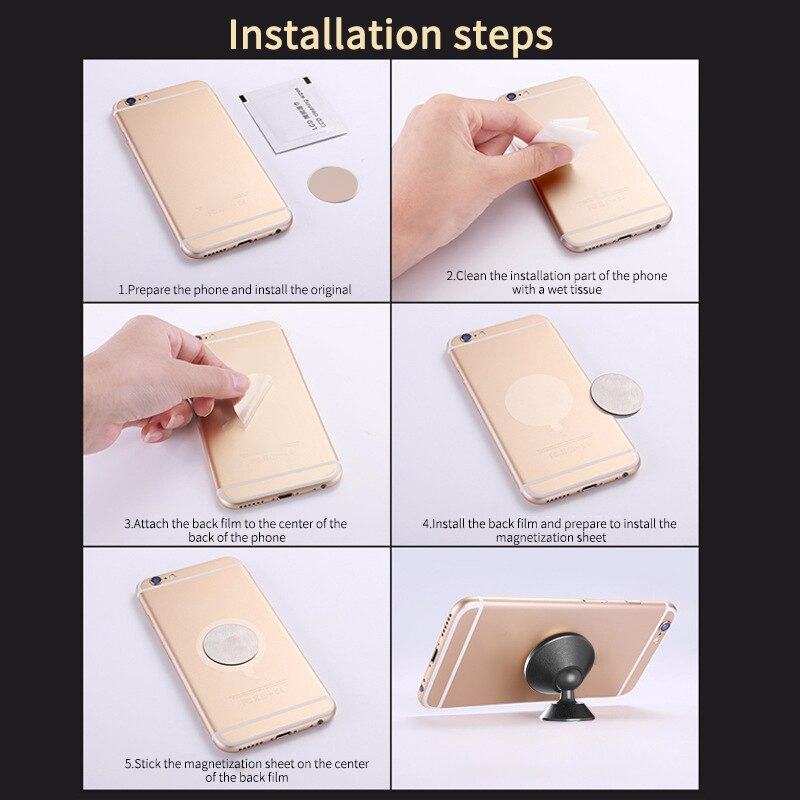 360-degree Car Magnetic Holder Car Phone Stand Auto Mobile Phone Bracket Держатели Car Accessories