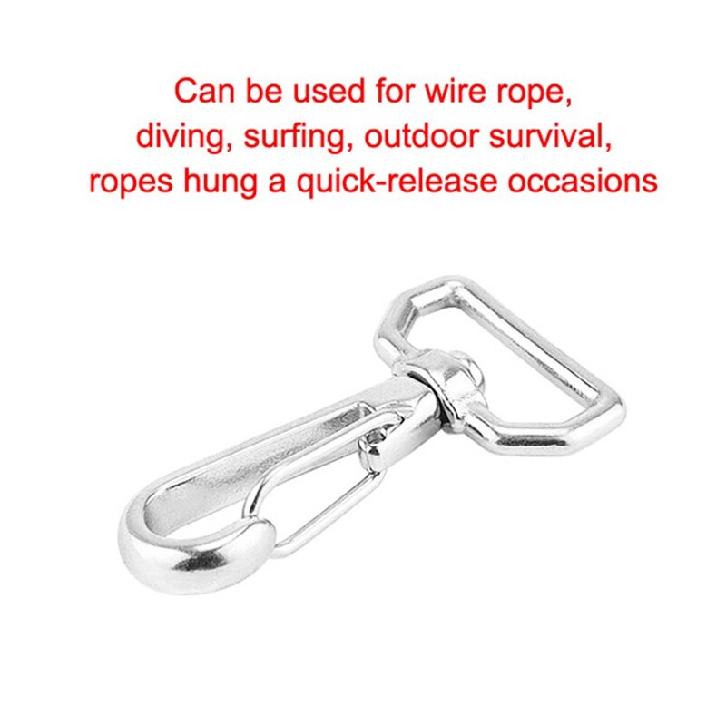 2PCS Swivel Snap Hook Stainless Steel Quick Strapping Hook Hiking Camping Carabiner