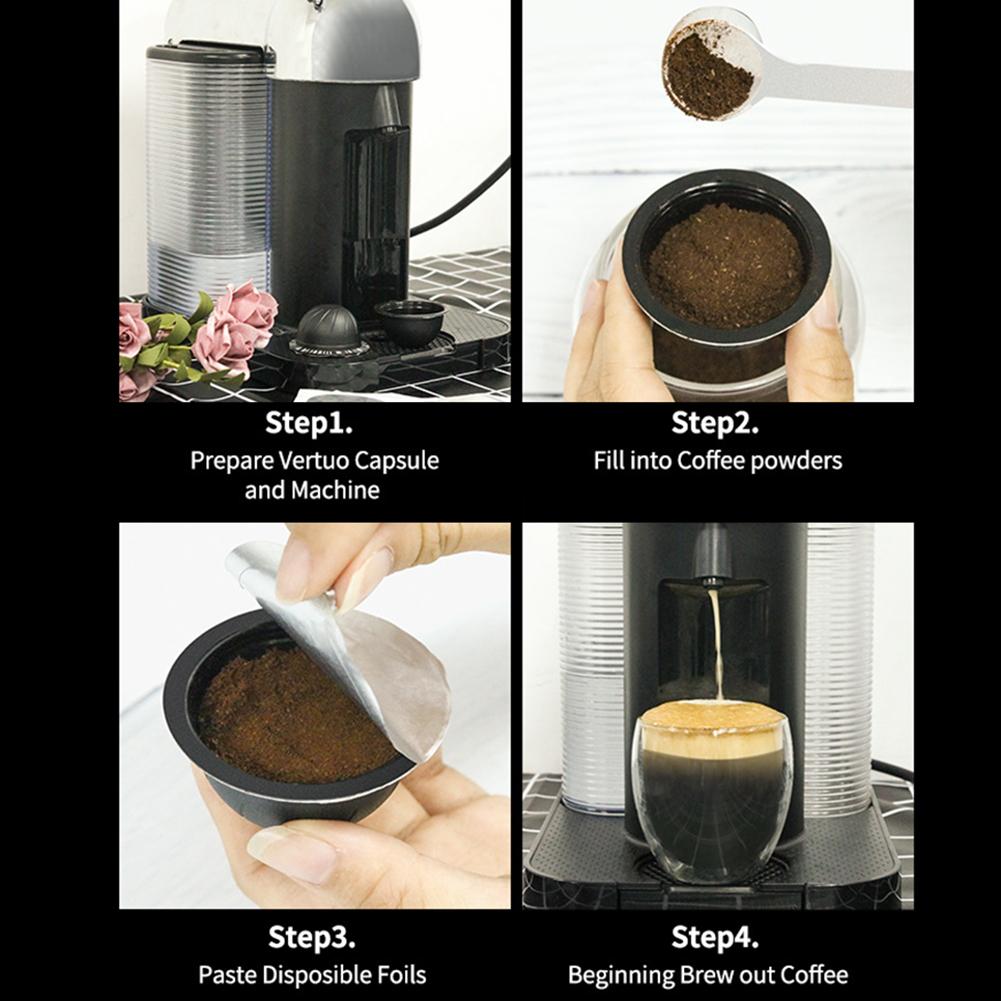 Engangs kaffekapsler kop selvklæbende aluminiumsfolie kaffekrus anti-skrid mat filterkop sæt til køkkenudstyr