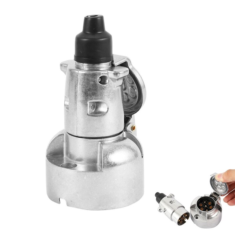 Nytrailer stik 7 pin 12n type trailer stik biltilbehør 7 vejs metal trailer stik