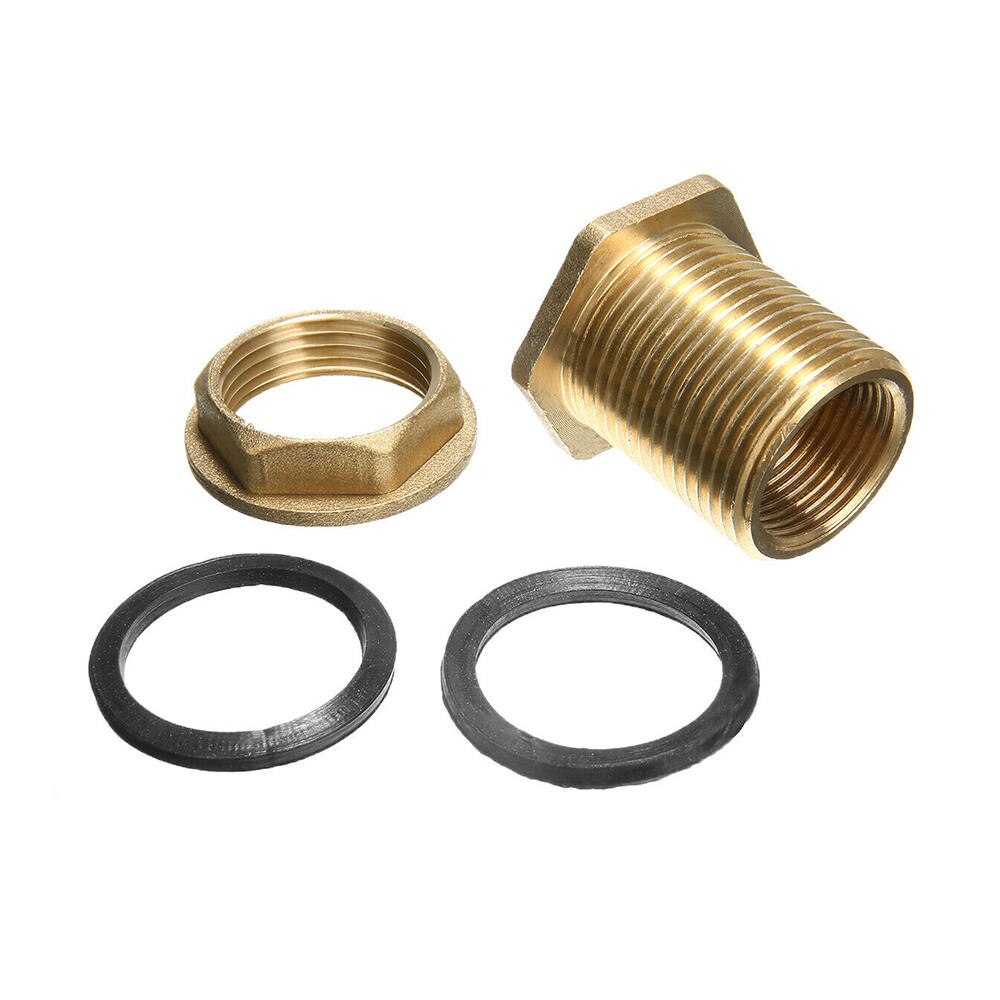 Conector de tanque de agua de latón sólido macho de 3/4 ", Conector de tanque de ajuste de mamparo recto para jardín, adaptador de manguera, suministros para el hogar