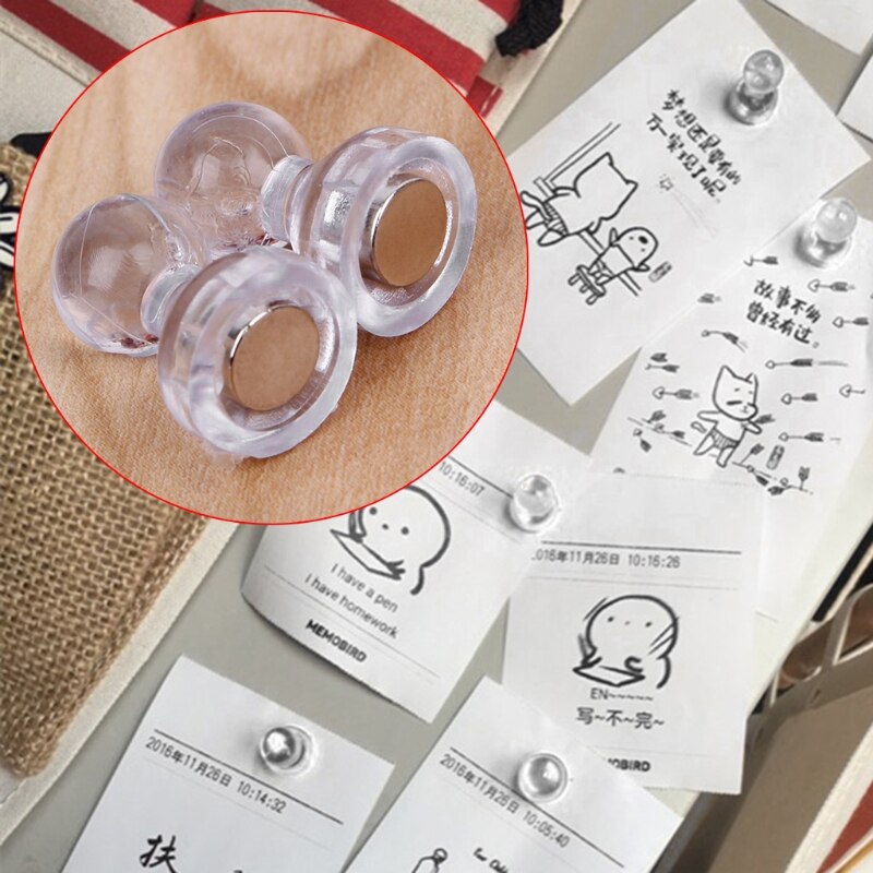 6 uds. De pizarra blanca de plástico magnético, transparente, incoloro, etiqueta para mensaje