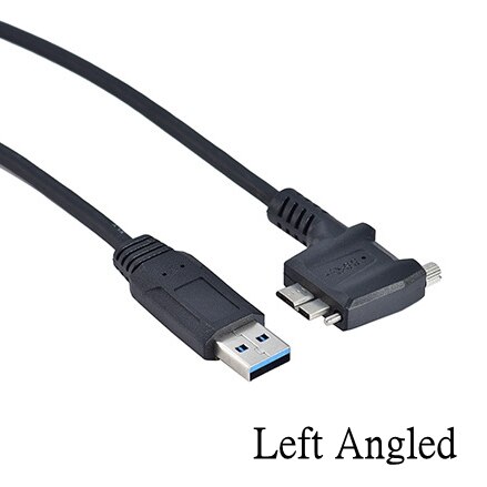 5M 3M USB 3.0 to USB3.0 Micro/B Up Down Left Right Angled 90 Degree Screw Mount Data Cable for Point Grey Chameleon Camera: Left Angled / 5m