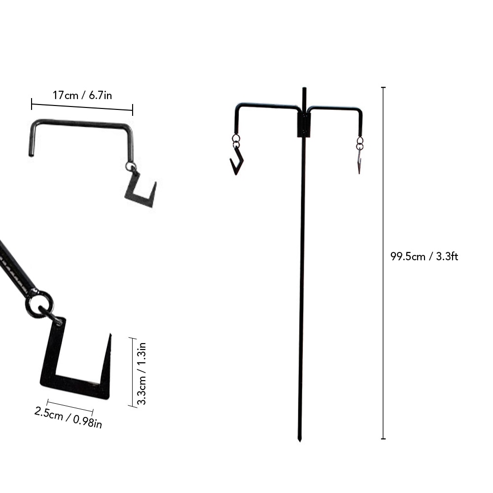 Outdoor Camping Apparatuur Afneembare Lantaarn Stand Lamp Statief Staal Camping Lamp Beugel Houder Voor Camping Wandelen Vissen