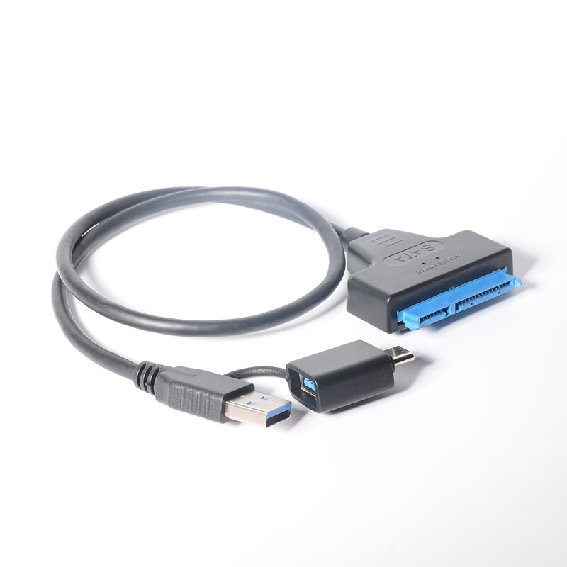 Usb 3 usb c sata adapter 2.5 tum sata till usb 3.0 typ c kabel 22 stift 7+15 hdd/ssd sladd stöd uasp seriell ata iii för 2.5 sata