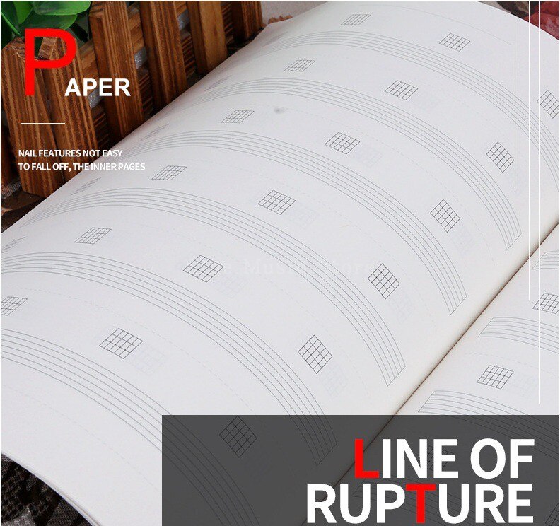 24 Sheets 1Pcs Music Practice Notebook Piano Violin Musical Notes Music Book Universal Six-line Spectrum of the Music sheet