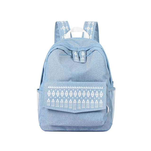 Rdywbu Denim Backpack - National Style Laptop Bag - 20-35L - Unisex Travel School Bag: Style 2