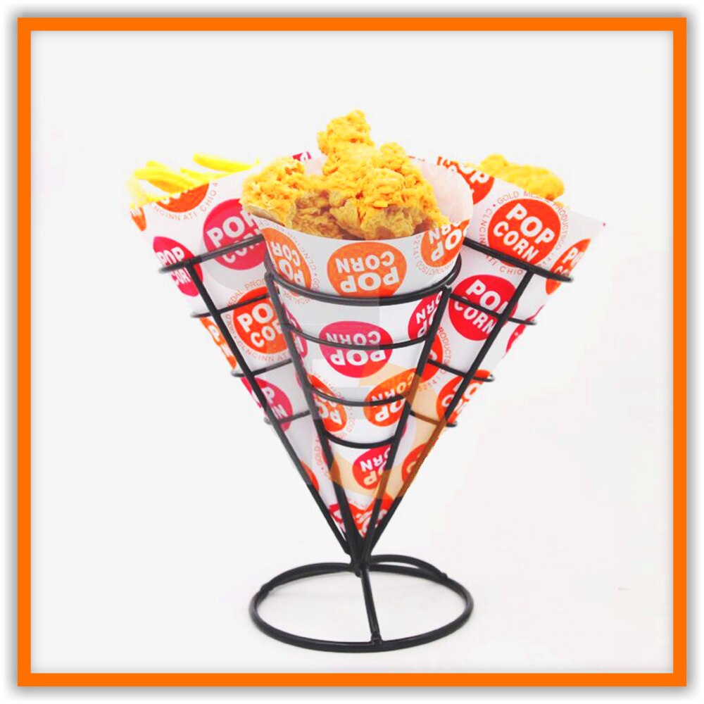 iron art restaurant taco chips rack fried chicken popcorn coffee shop tableware egg ice-cream cone shaped shelf